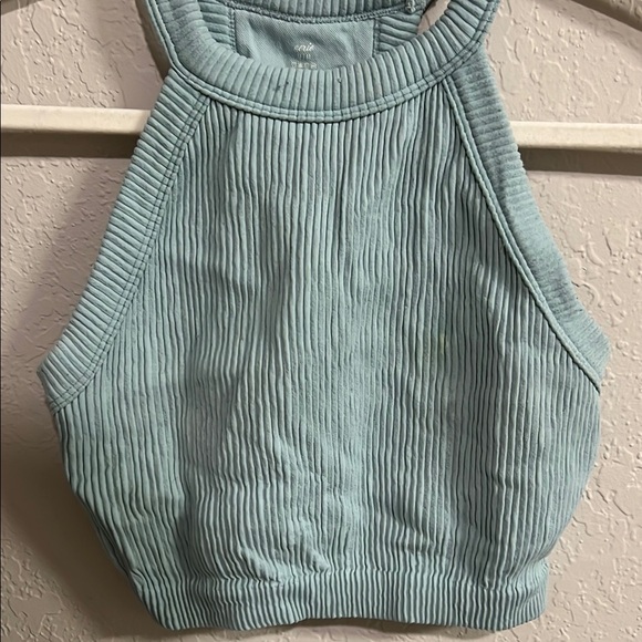 Aerie Green Ribbed Sleeveless Crop Top - Picture 2 of 6